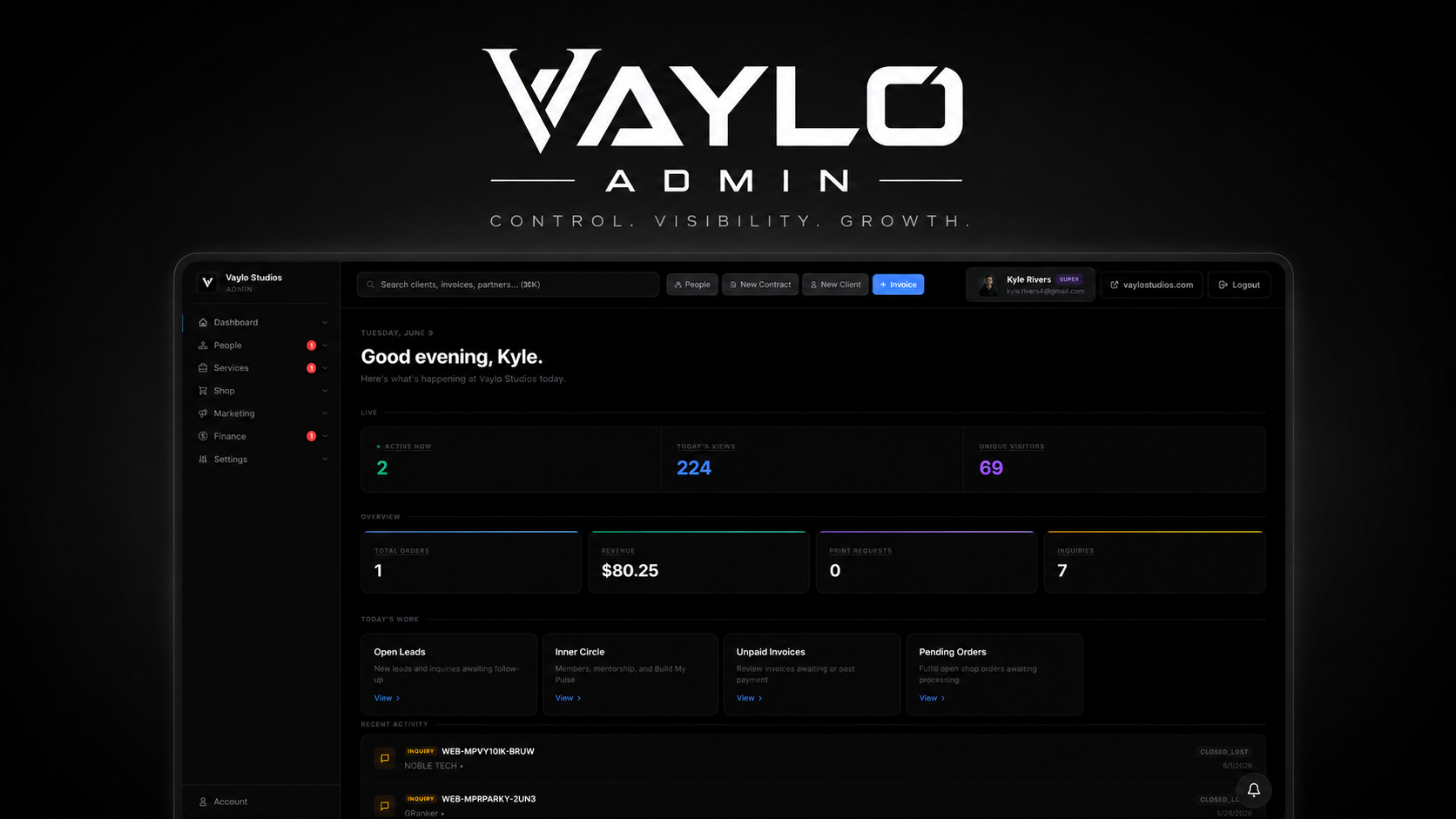 Vaylo Admin